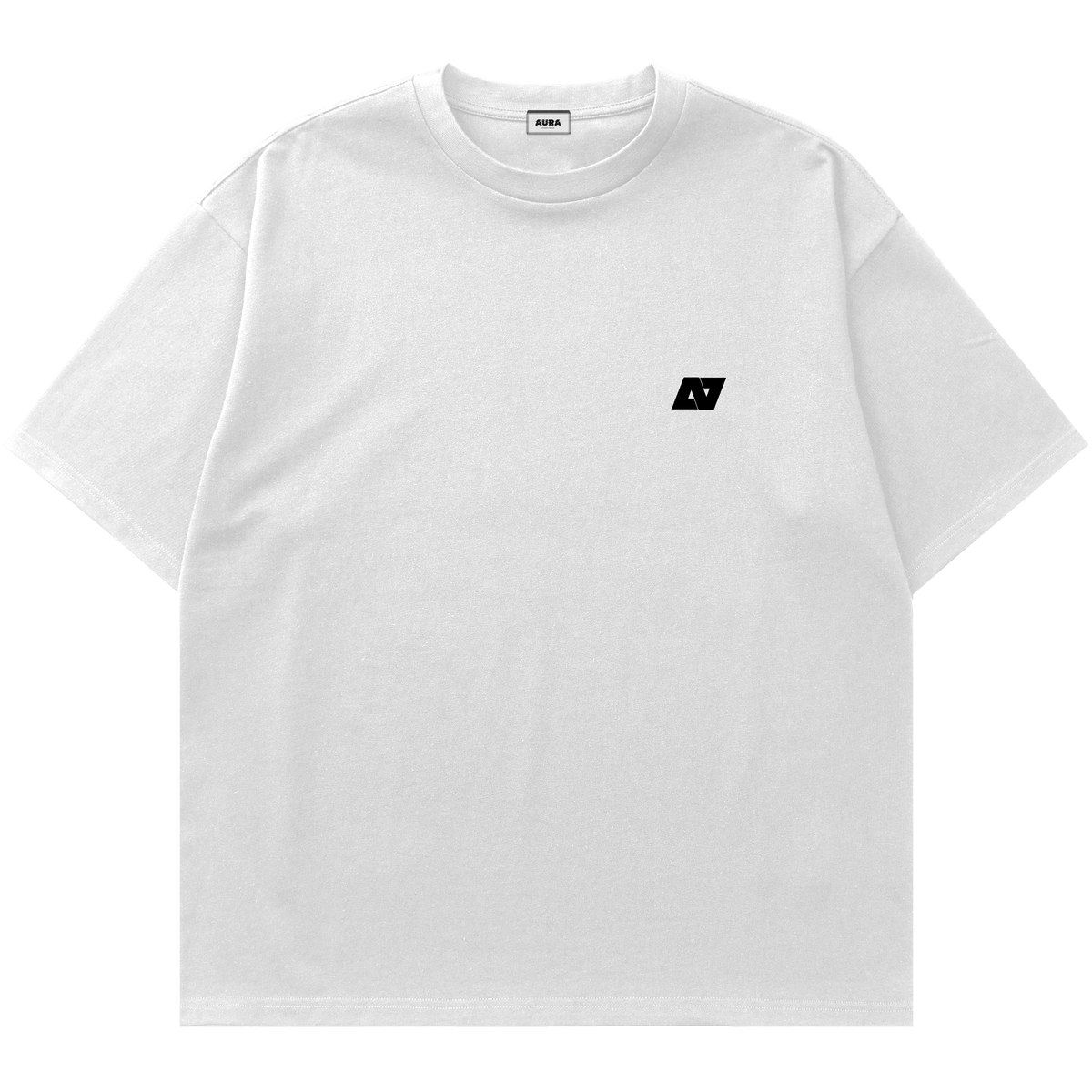 T-shirt boxy fit bianca basic logo