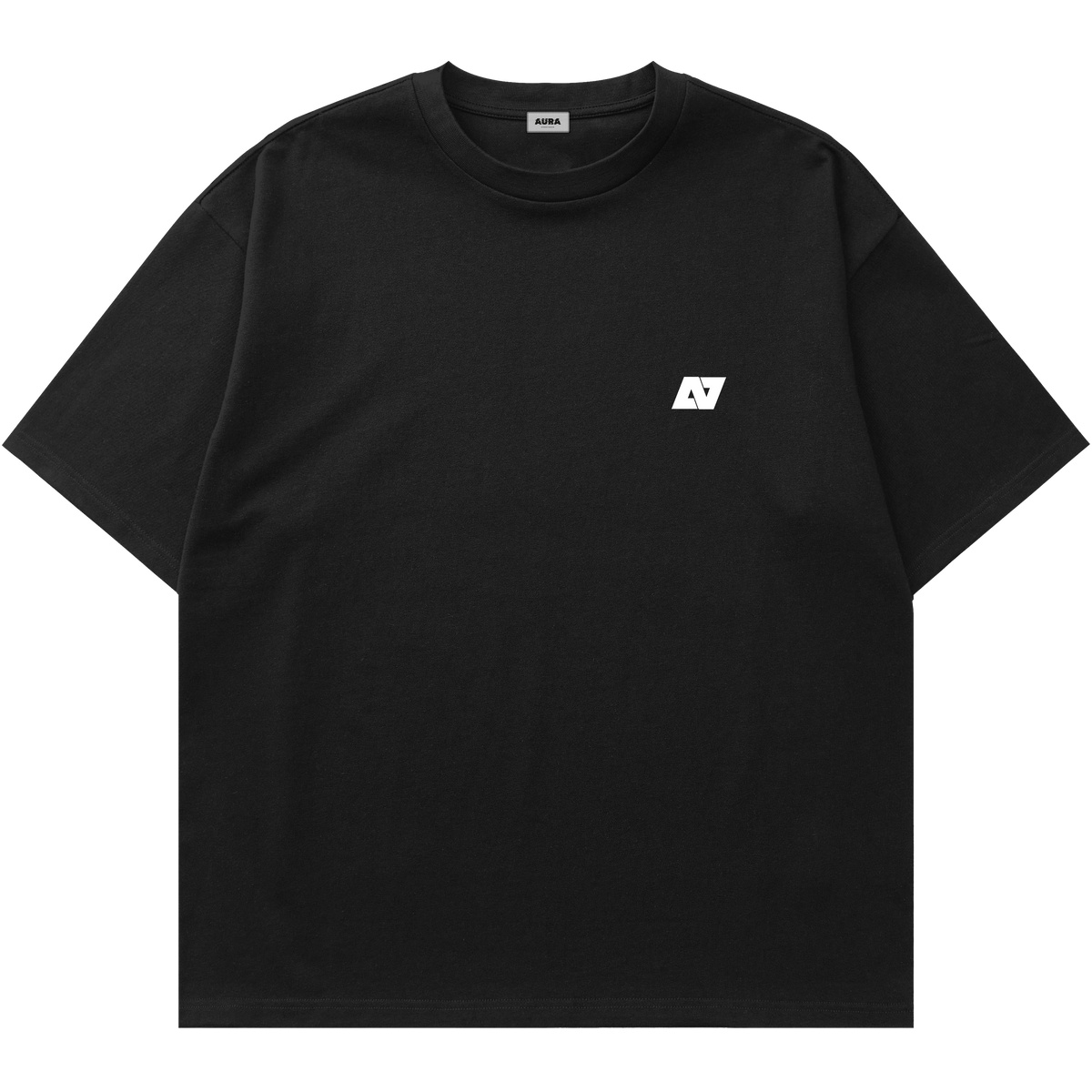 T-shirt boxy fit nera basic logo